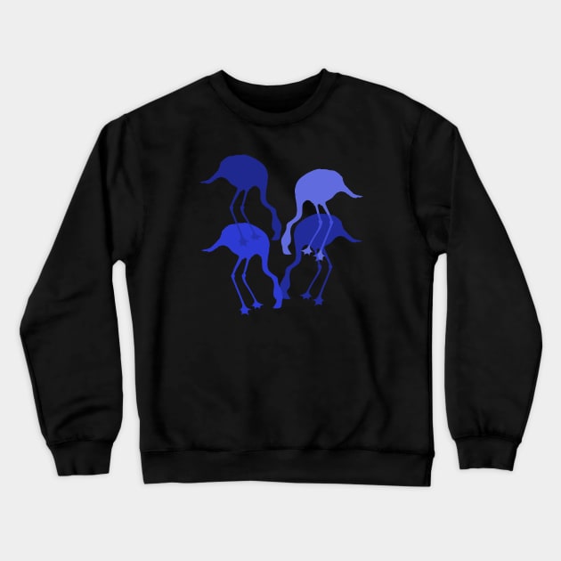 Blue Flamingo Animal Pattern Crewneck Sweatshirt by IvyLilyArt